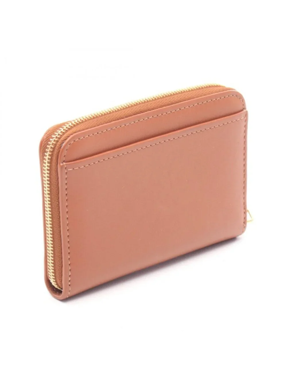 Loewe Coin Purse Zip Brown Salmon Pink Leather